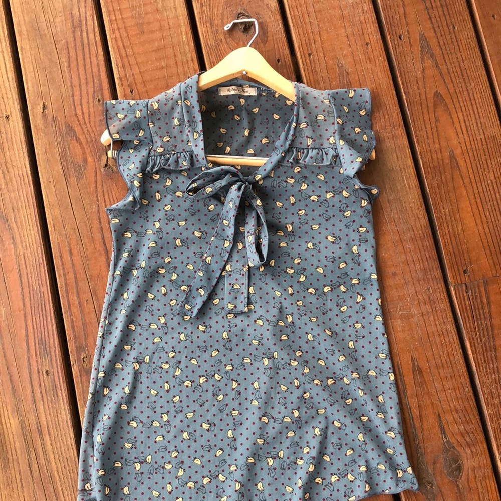 Little Bird Capped Sleeves Top-Small
